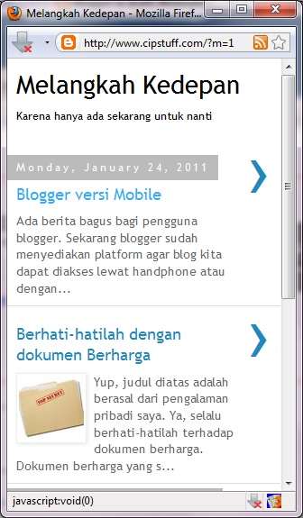 Blogger versi Mobile