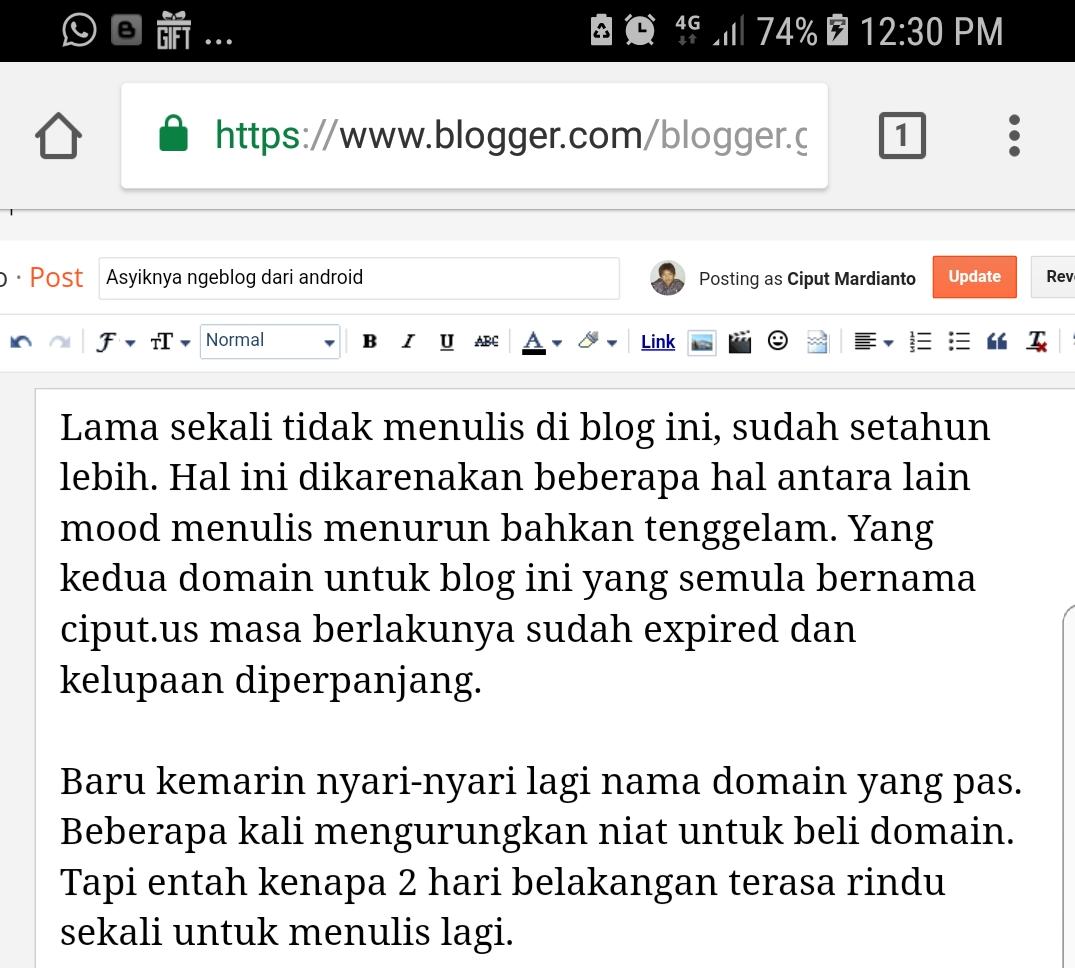 Asyiknya ngeblog dari smartphone