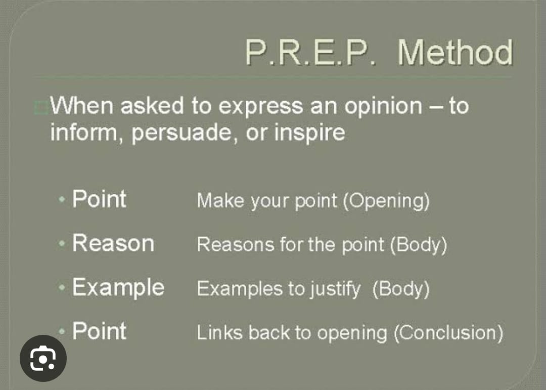 Teknik Impromtu speech dengan Framework PREP